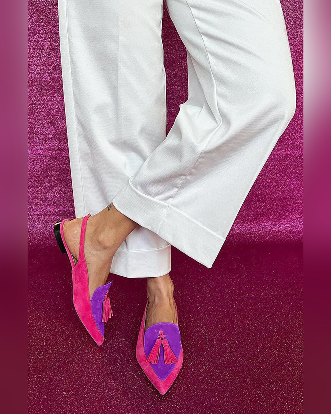 Hedwig | Fringe Ballet Flats With Ankle Strap