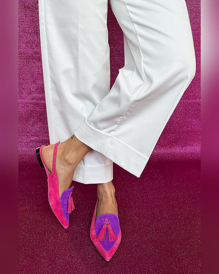 Hedwig | Fringe Ballet Flats With Ankle Strap