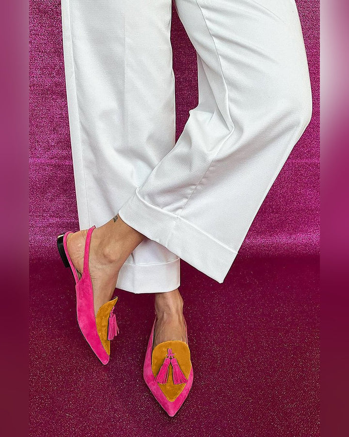 Hedwig | Fringe Ballet Flats With Ankle Strap