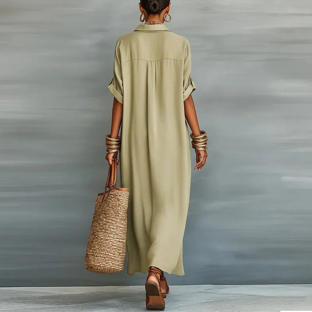 Antionette | Women's Button Down Maxi Shirt Dress