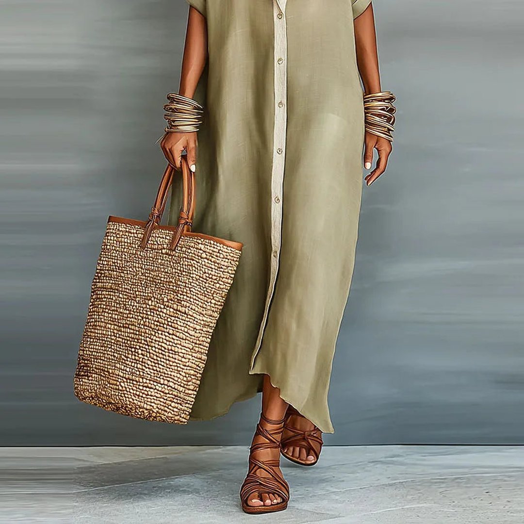 Antionette | Women's Button Down Maxi Shirt Dress
