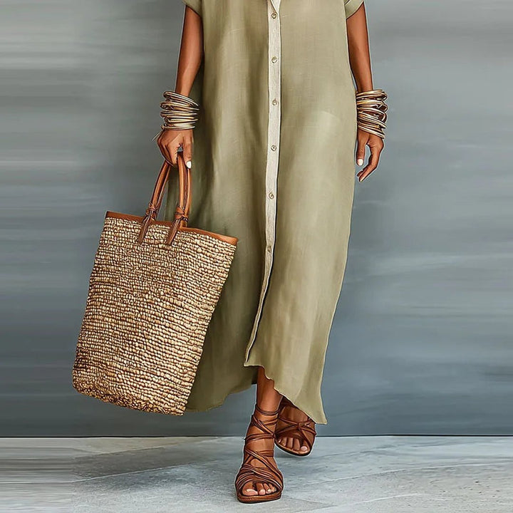Antionette | Women's Button Down Maxi Shirt Dress
