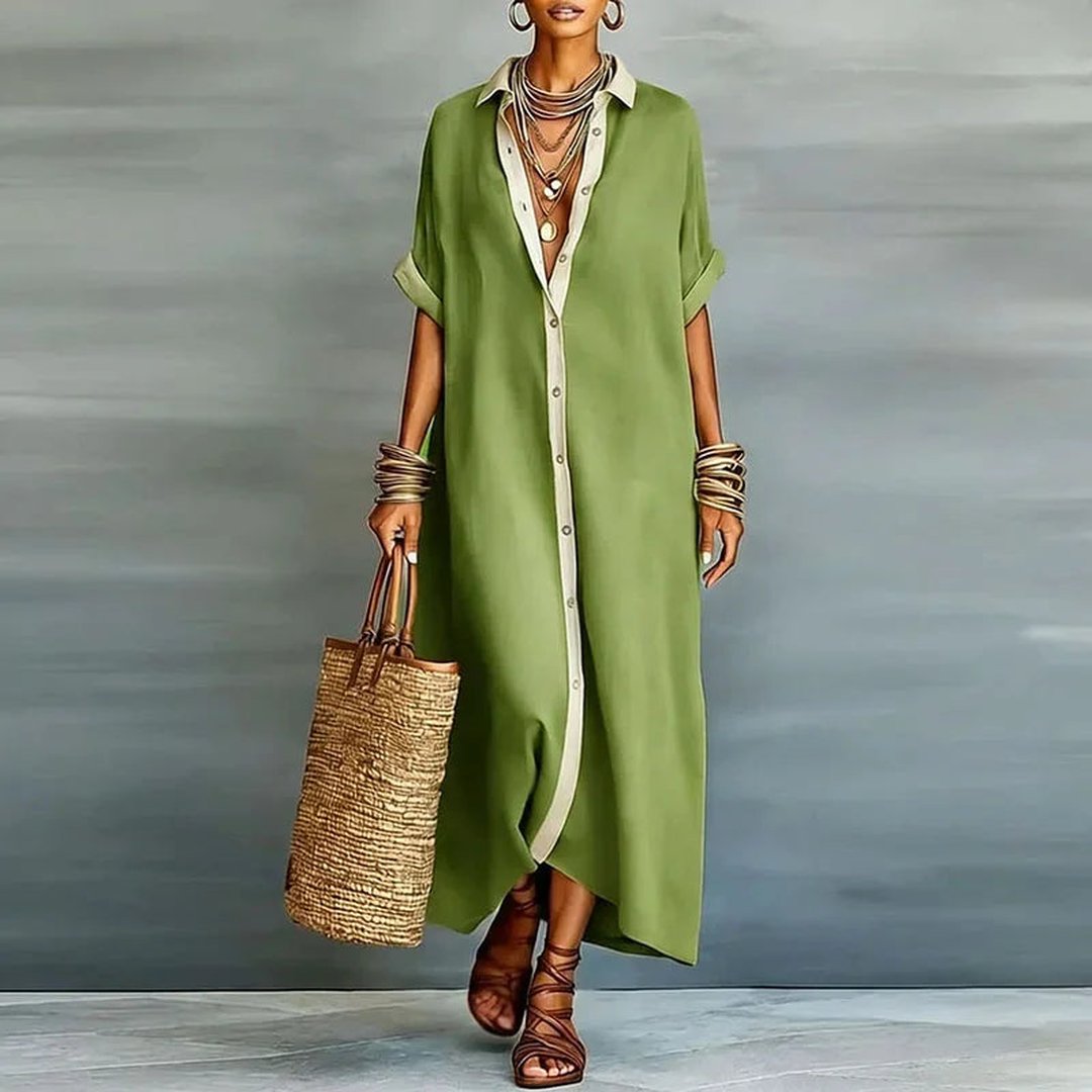 Antionette | Women's Button Down Maxi Shirt Dress