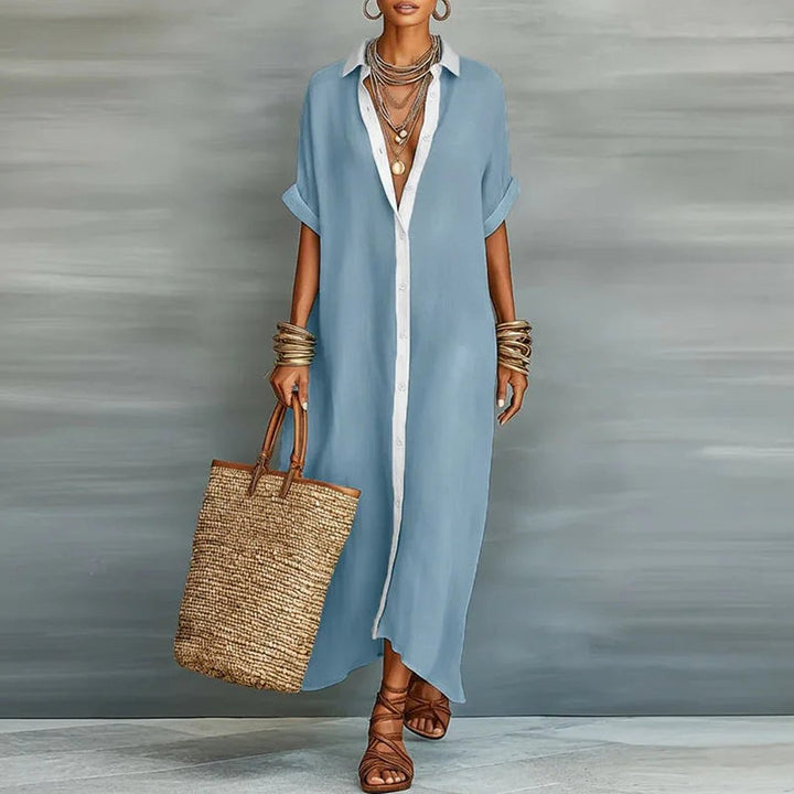 Antionette | Women's Button Down Maxi Shirt Dress