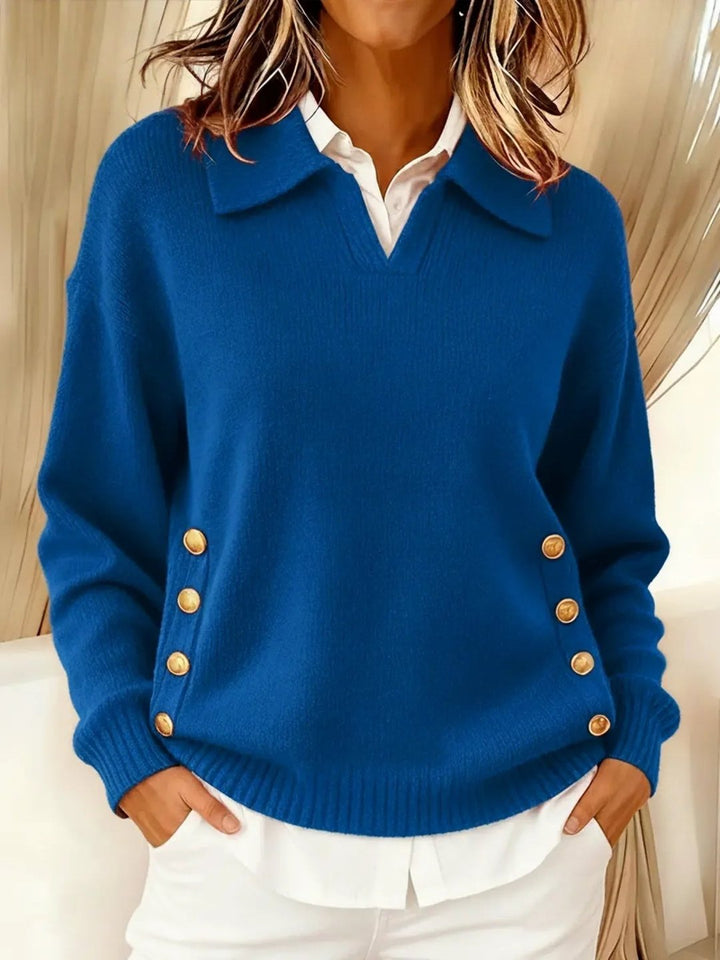 Brunhilde | V-Neck Sweater with Collar