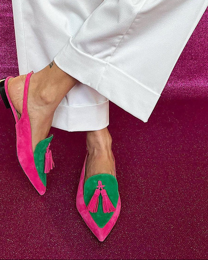 Hedwig | Fringe Ballet Flats With Ankle Strap