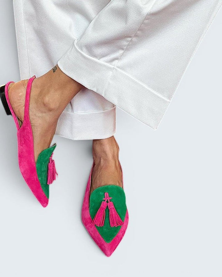 Hedwig | Fringe Ballet Flats With Ankle Strap