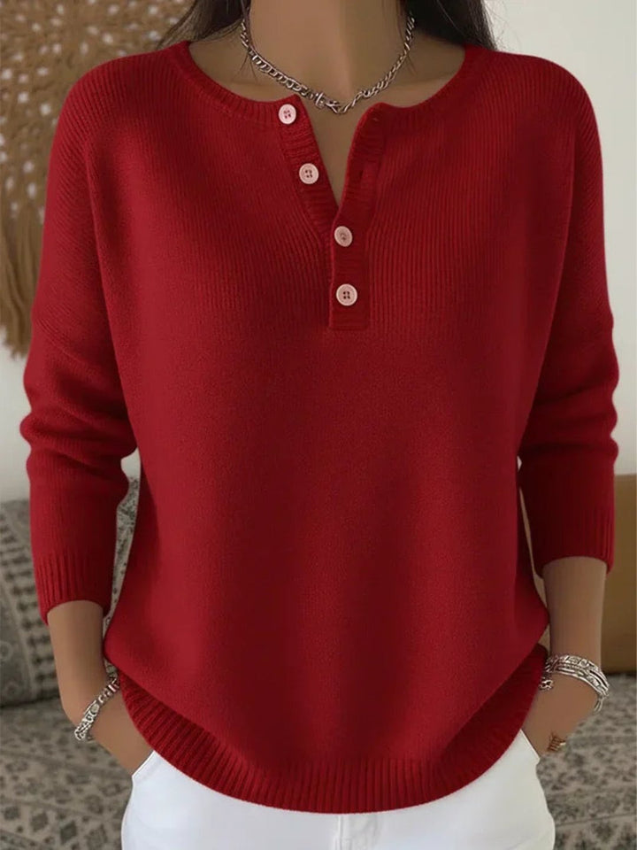 Bryonia | Henley Button-Up Knit Sweater