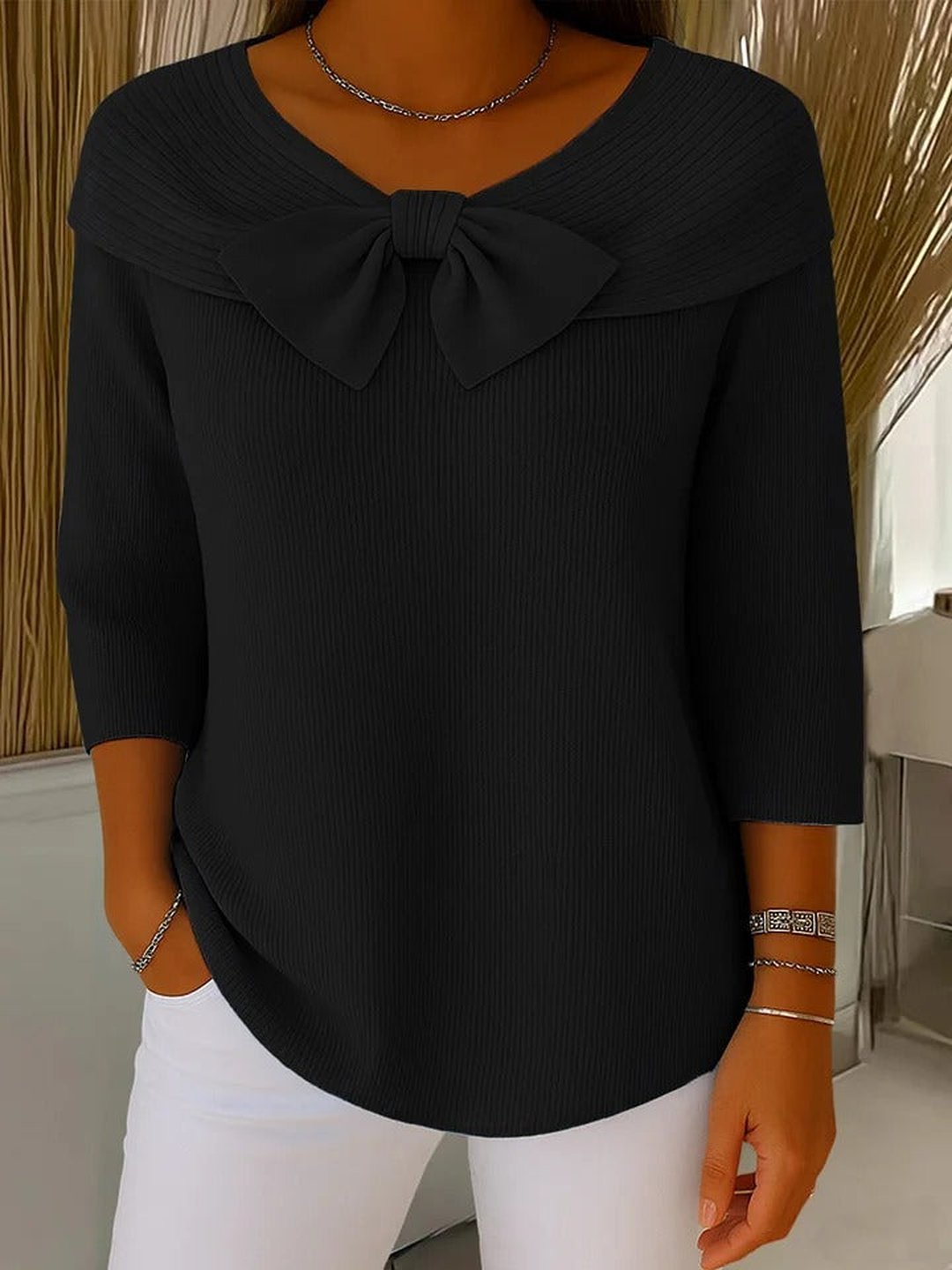 Odalys | Sweater With Bow And Round Neckline