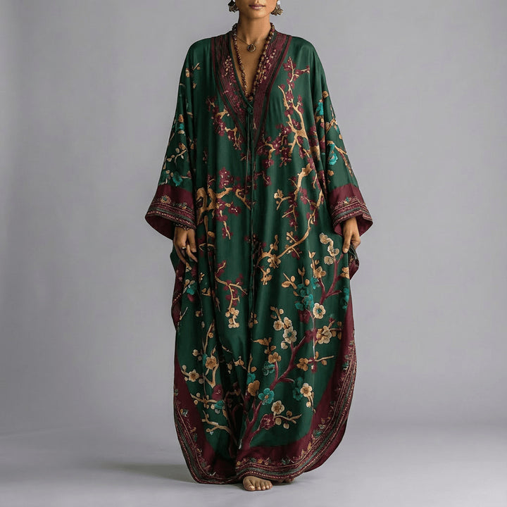 Evangeline | Floral Batwing Sleeve Maxi Dress