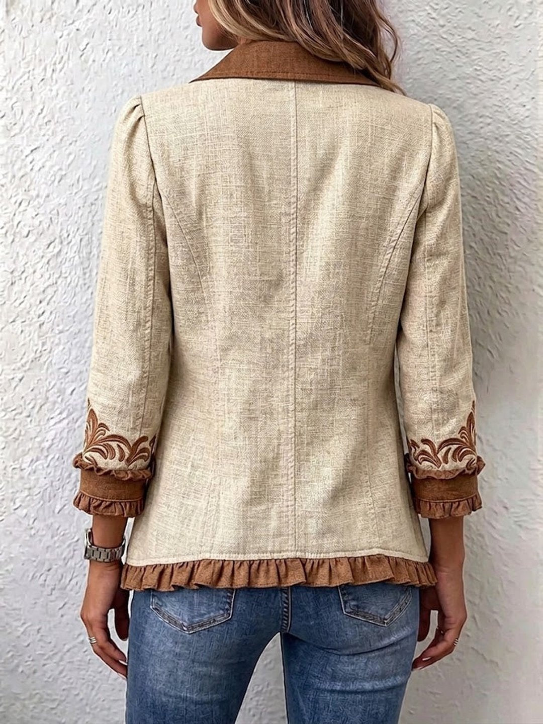 Trinity | Vintage Bohemian Floral Ruffled Jacket