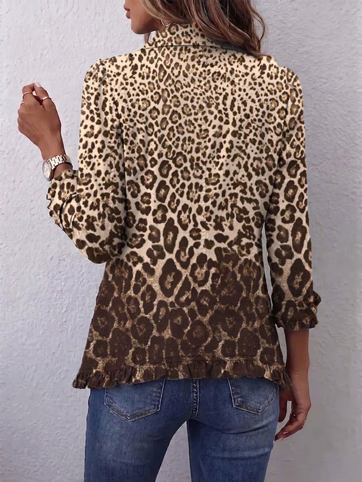 Florentine | Leopard Print Ruffled Jacket