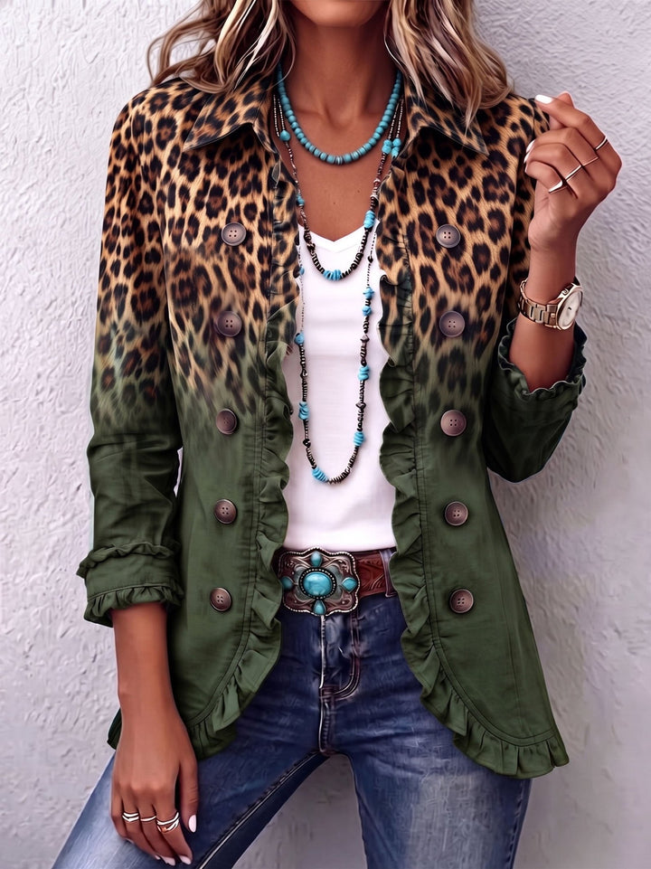 Paloma | Leopard Ombre Ruffle Blazer Jacket