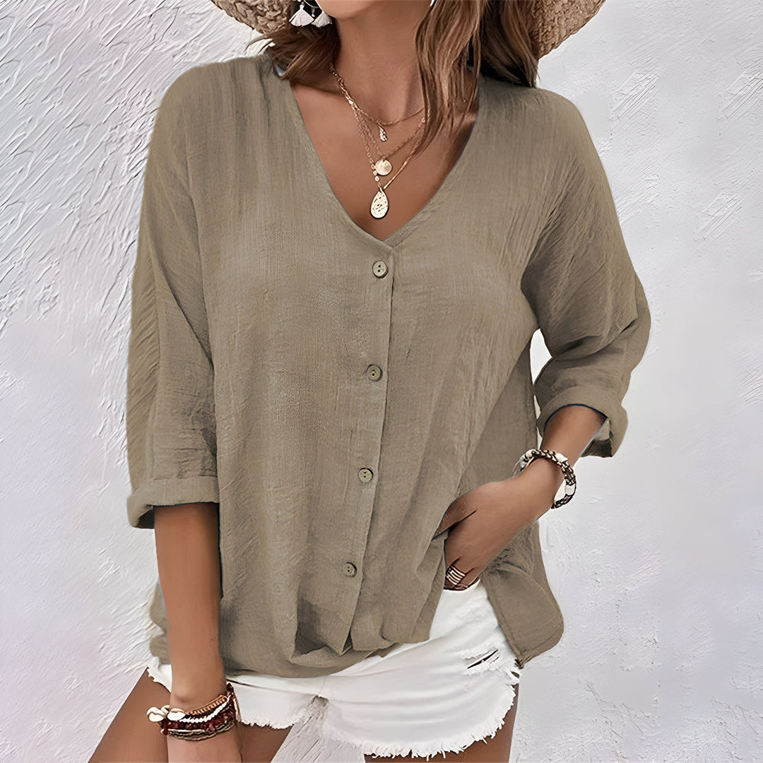 Clarisse | Relaxed Button-Up Blouse