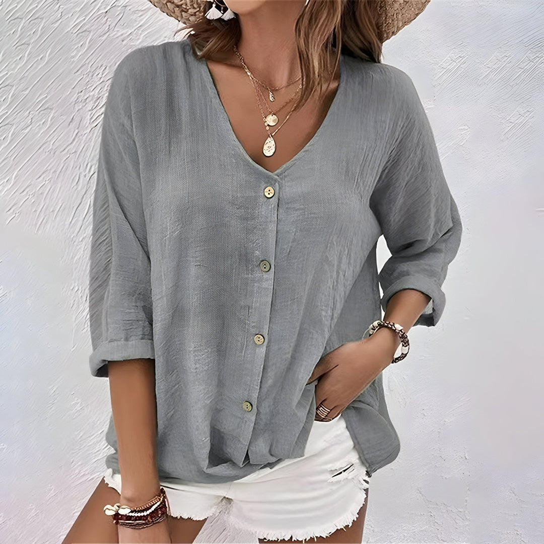 Clarisse | Relaxed Button-Up Blouse